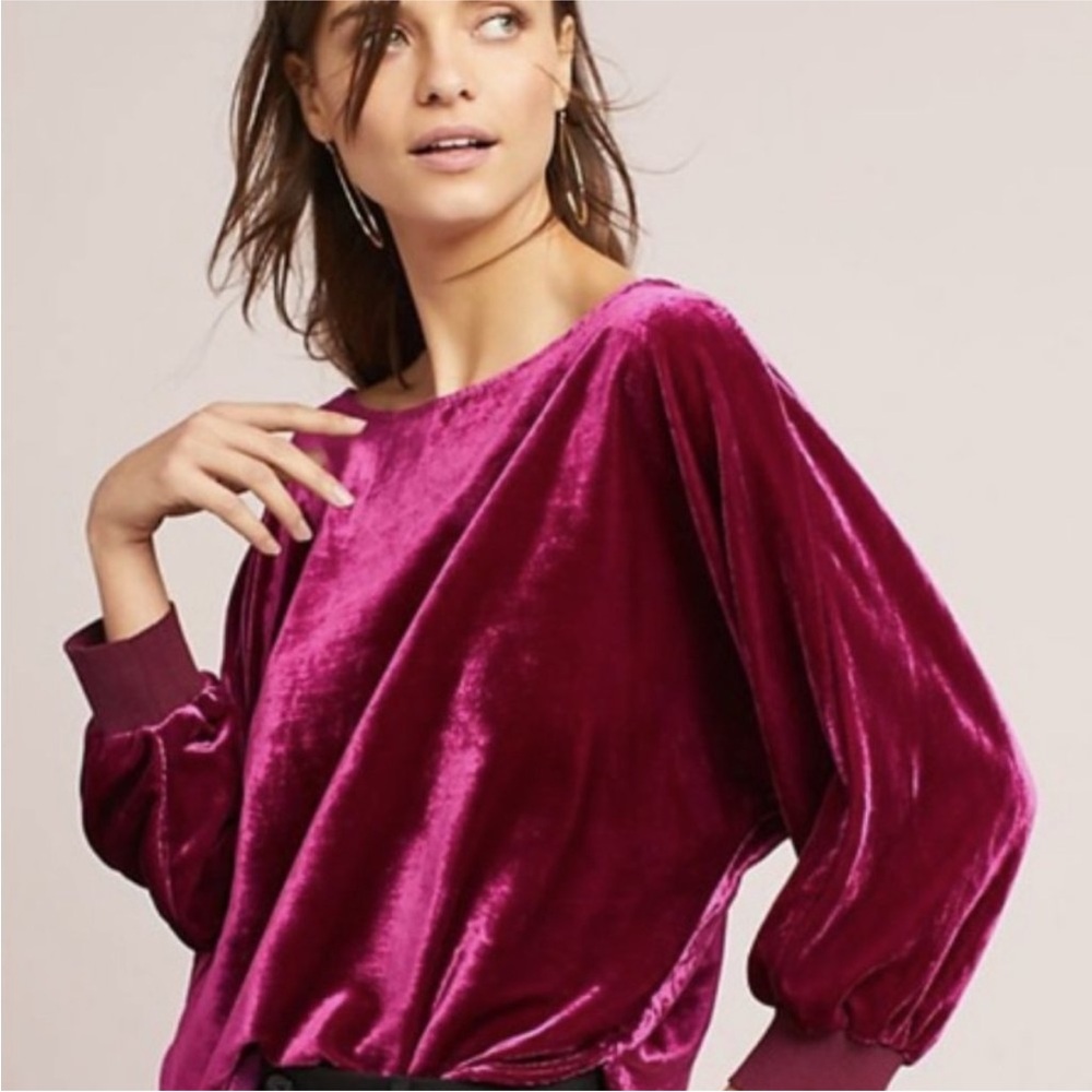 Anthropologie Maeve velvet top